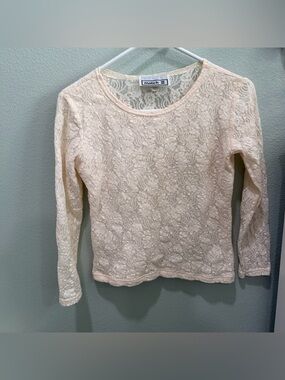 Ivory Floral Lace Long Sleeve Top